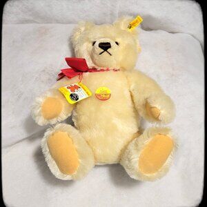💥 VTG 20" Steiff White / Blonde Teddy Bear 0203/41 1982💥